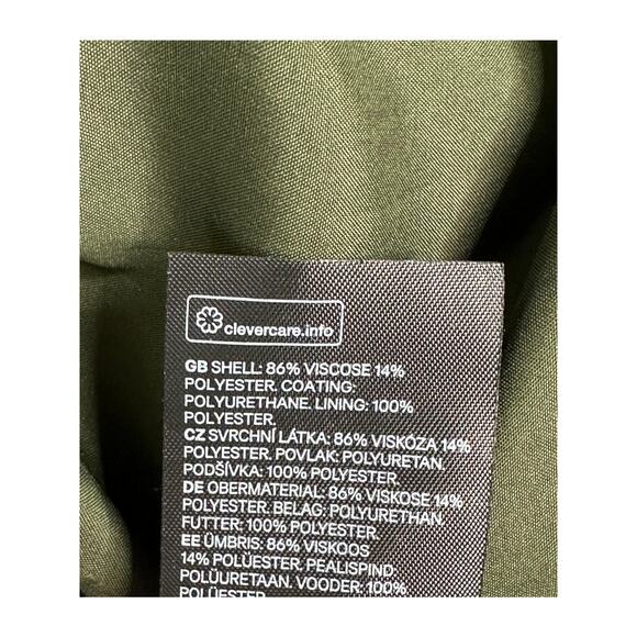 H&M Forest Green Faux Leather Biker Jacket Motorcycle Winter Outdoors 12 - Picture 7 of 9